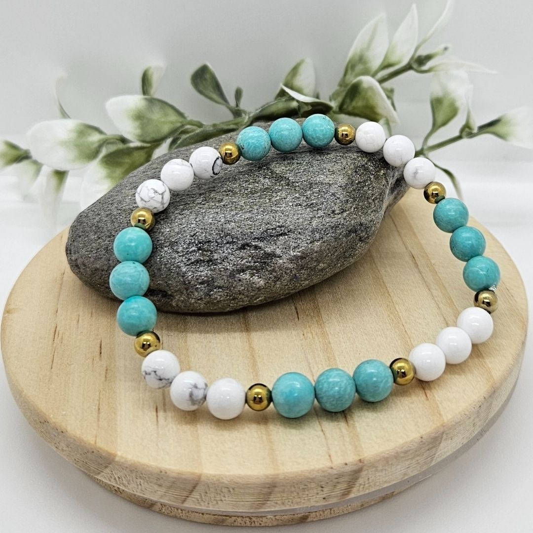 Howlite Turquoise mixte Howlite Blanche